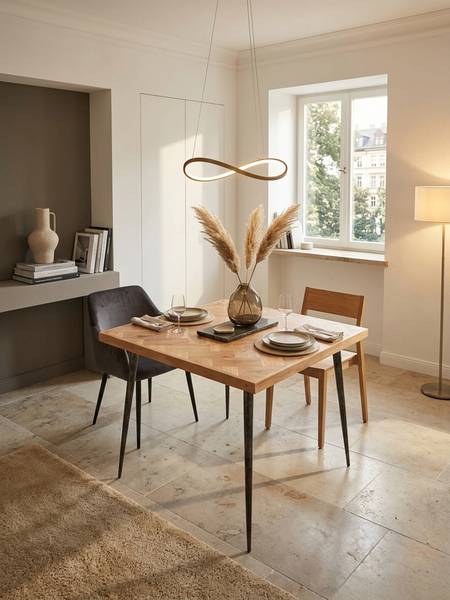 Esstisch FEHMARN Beige - Akazie - 80 x 76 x 80 cm