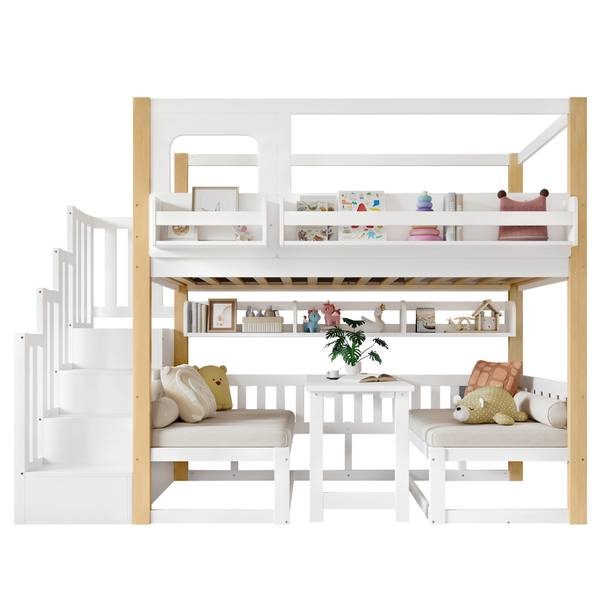 Kinderbett K-1941 Braun - Holzwerkstoff - 105 x 181 x 255 cm