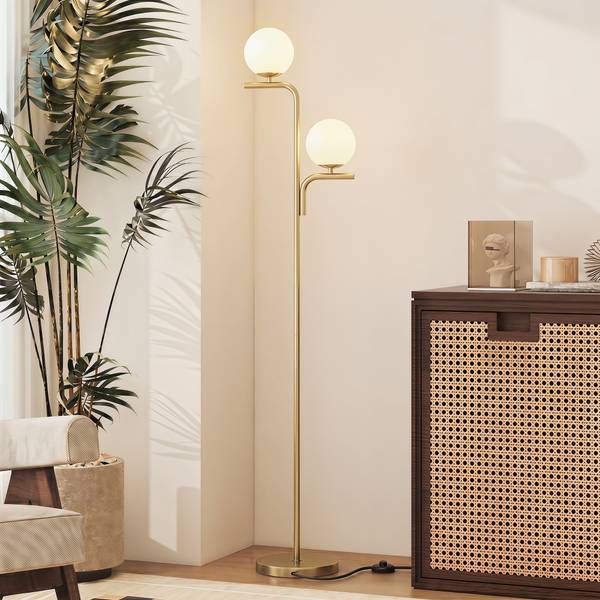 Stehlampe B31-654V90GD Gold - Stahl - Milchglas - 28 x 170 x 33 cm