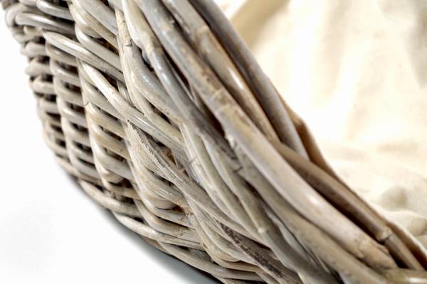 Kaminholzkorb FIREW 29293-18 Grau - Rattan - 39 x 26 x 62 cm