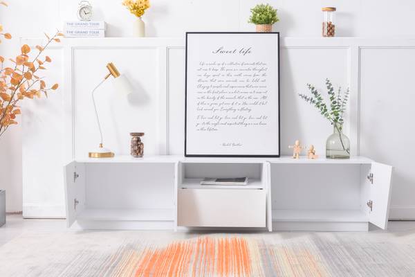 TV-laagplank DianaⅡ wit - plaatmateriaal op houtbasis - 170 x 42 x 37 cm