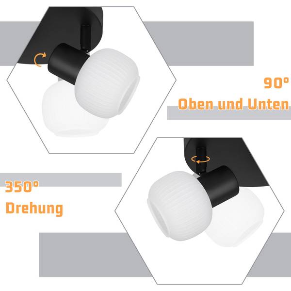 Deckenlampe Liian 3-flammig Schwarz