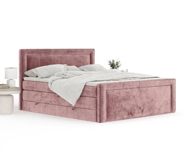 Boxspringbett Luxora Pink - Liegefläche Breite: 180 cm