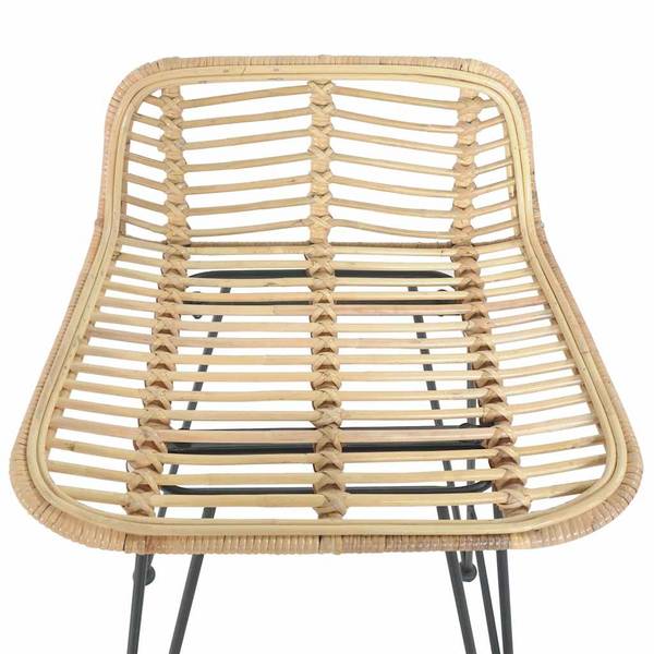 Chaise de bar 299549 lot de 2 Marron - Rotin - 46 x 79 x 48 cm