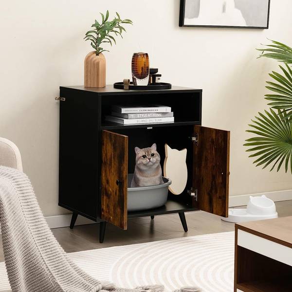 Beistelltisch mit Doppeltüren Braun - Holzwerkstoff - 45 x 75 x 60 cm