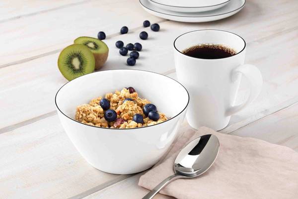 Kaffeebecher Lido Black Line 6er Set Weiß - Porzellan - 9 x 12 x 12 cm