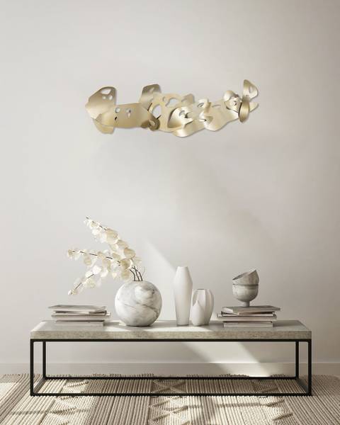 Wanddeko Abstrakt We Silber - Metall - 120 x 44 x 5 cm