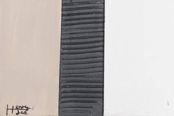 Acrylbild Handgemalt Geometrisch Het Beige - Weiß - Baumwollstoff - 75 x 100 x 4 cm