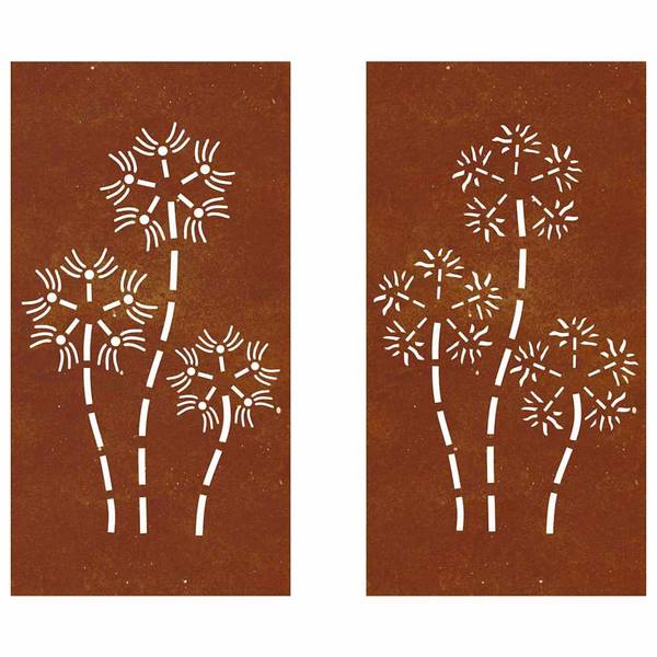 Garten Wanddekoration 824487 Braun - Stahl - 55 x 1 x 105 cm