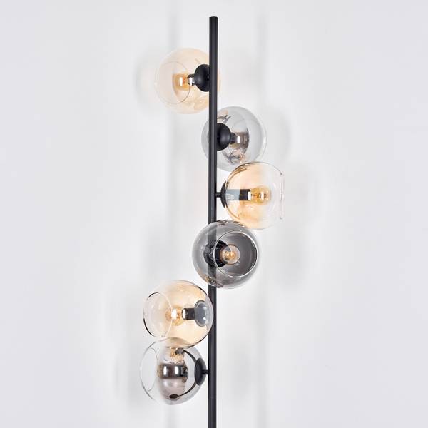 Stehlampe Cesaro Grau - Orange - Aluminium - Klarglas - 31 x 160 x 83 cm