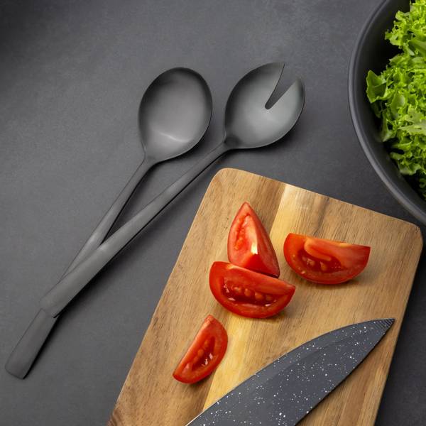 Salatbesteck Sandra (2-teiliges Set) Schwarz - Metall - 6 x 3 x 25 cm