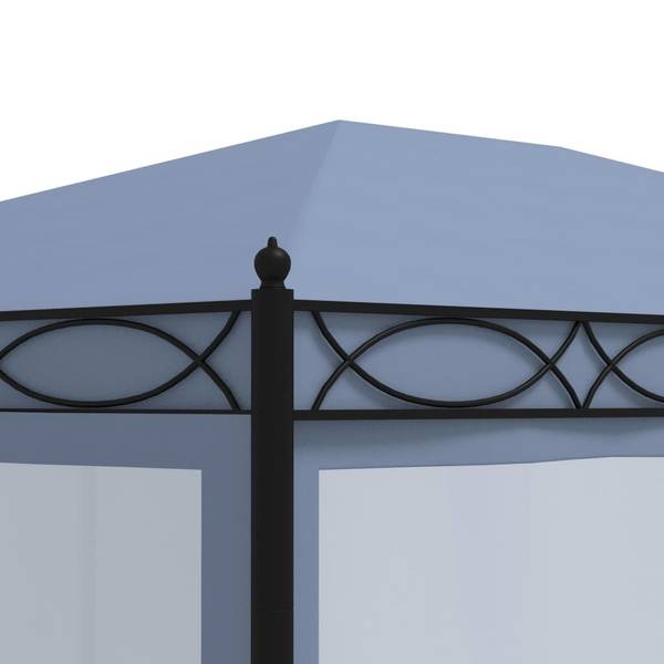 Pavillon 48057 Grau - Polyester - Stahl - 300 x 270 x 400 cm