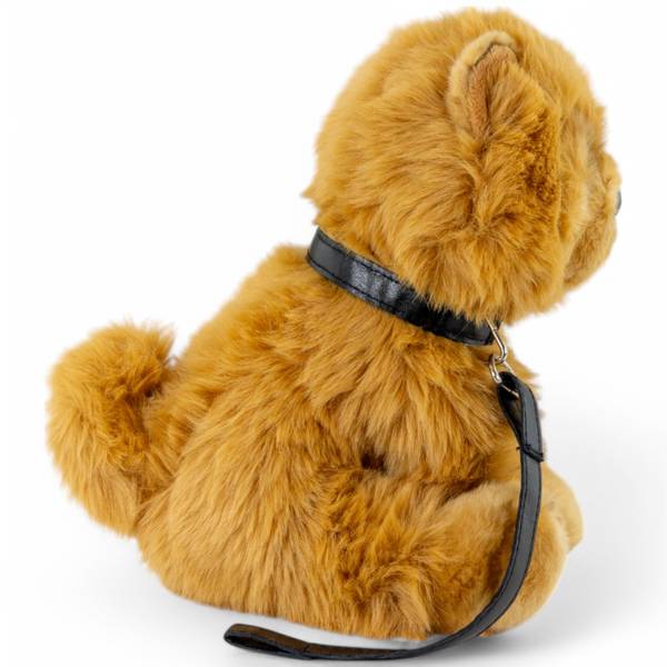 Kuscheltier Chow-Chow mit Leine Braun - Kunstfell - 15 x 25 x 23 cm
