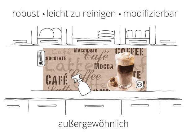 Alu Rückwand - Gewürze & Löffel 60 x 50 cm
