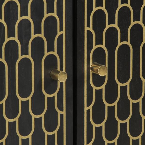 Highboard DE2775 Schwarz - Massivholz - 33 x 100 x 60 cm