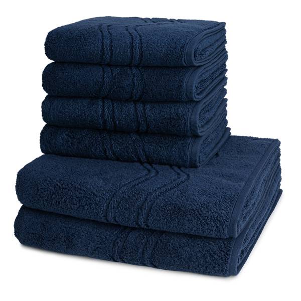 Cashmere feeling 6-teilig Handtuch-Set Blau