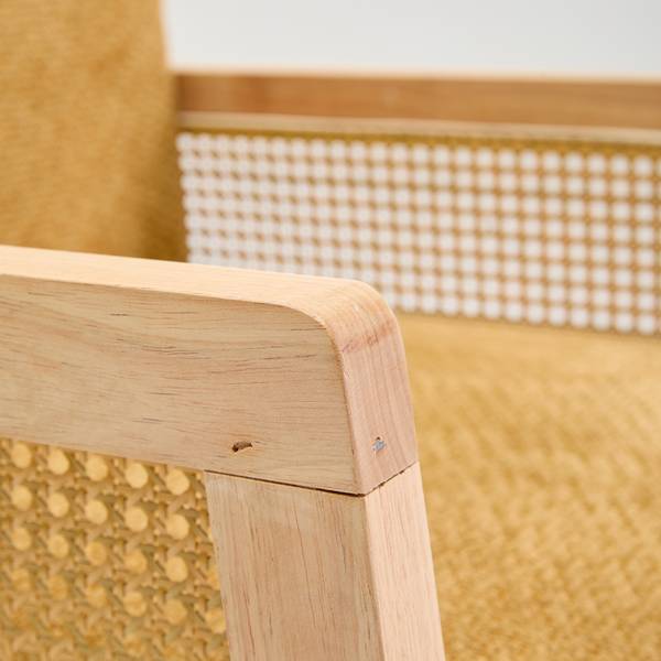 Schaukelstuhl BORGO Gelb - Massivholz - 59 x 76 x 67 cm