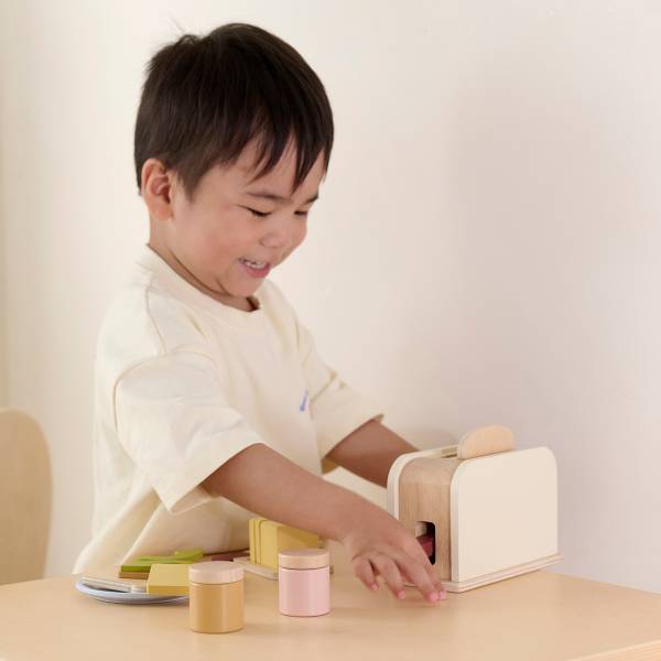 Kinderspeelgoed NOISETTE 13 dlg beige - plaatmateriaal op houtbasis - 9 x 13 x 17 cm