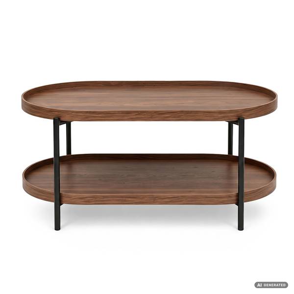 Loft Couchtisch CORTADO 5613 Schwarz - Walnuss Dekor - Walnuss