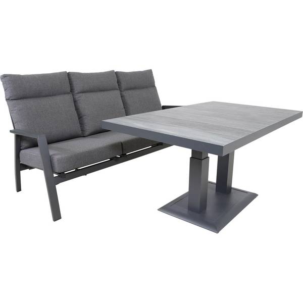 Zweisitzer-Sofa OHIO Grau - Metall - 81 x 63 x 192 cm