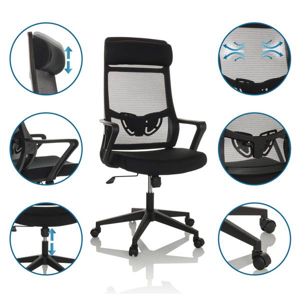 Bürostuhl NEKEO Schwarz - Polyester - 69 x 132 x 69 cm
