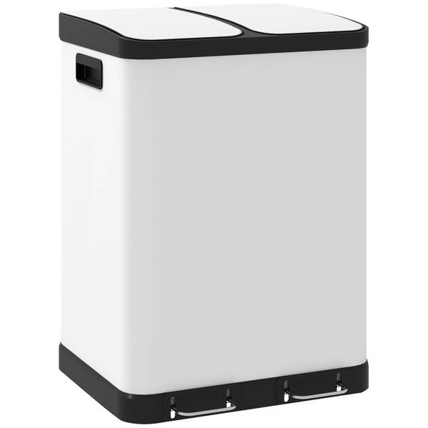 Afvalemmer 851-035V00WT wit - metaal - 40 x 67 x 49 cm