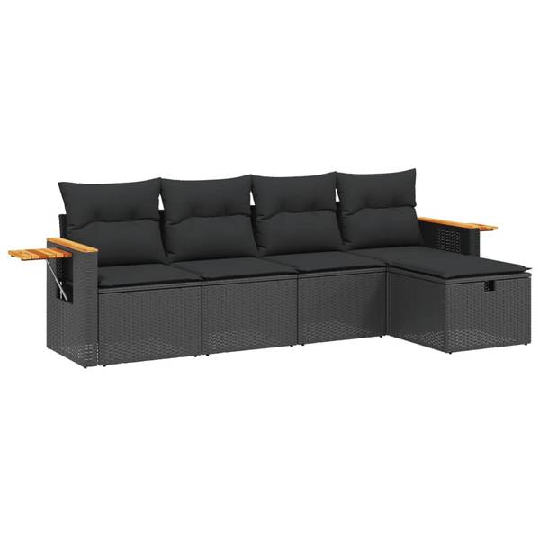 Loungeset 3036578-2 (5-delig) zwart