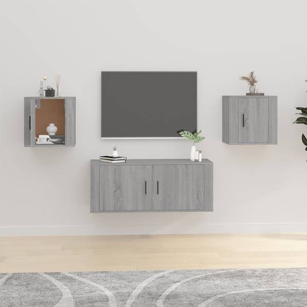 Meuble tv mural 3018061-4 (lot de 2) Gris lumineux - Hauteur : 40 cm