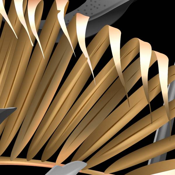 Panorama-Tapete Guyana Gold Gold - Papier - 384 x 300 x 384 cm