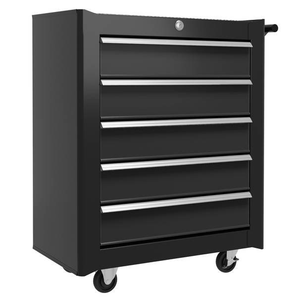 Werkstattwagen E2-0010 Schwarz - Metall - 33 x 75 x 62 cm