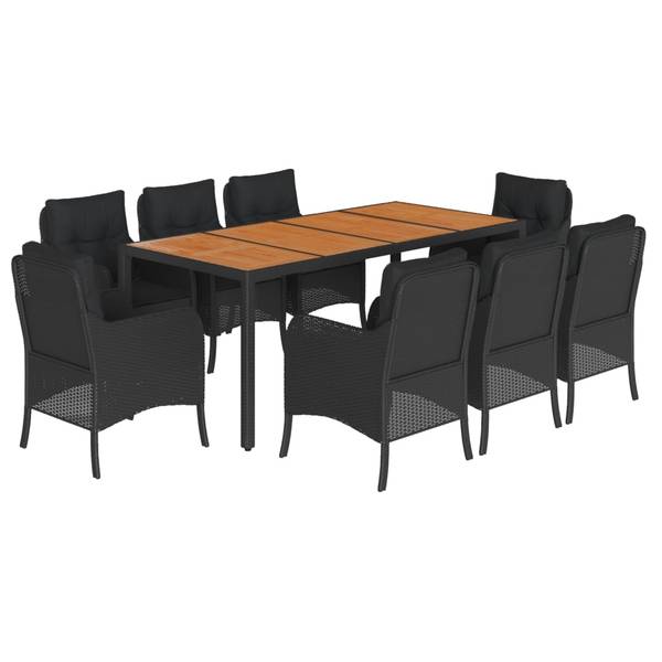 Garten-Essgruppe 3038882-4 (9-teilig) Schwarz