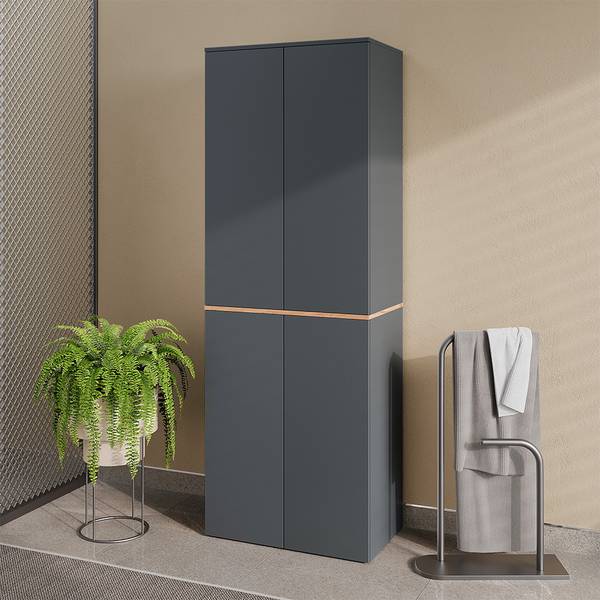 Mehrzweckschrank Viktor 62173 Braun - Grau - Holzwerkstoff - 68 x 189 x 41 cm