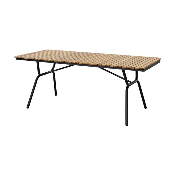 Gartentisch Parc Grau - Metall - Massivholz - 198 x 74 x 88 cm