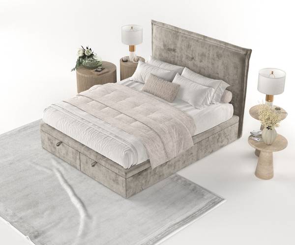 Polsterbett Eliot mit Stauraum Beige - Liegefläche Breite: 160 cm
