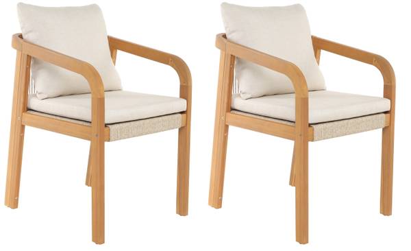 Holzstühlen  DELGADO 2er Set Beige