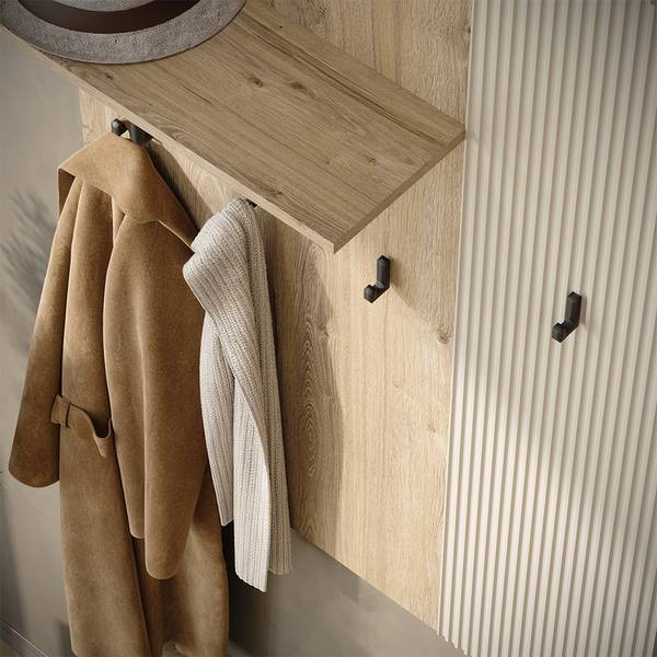 Wandkapstok Puerto 62740 beige - bruin - plaatmateriaal op houtbasis - 86 x 120 x 22 cm