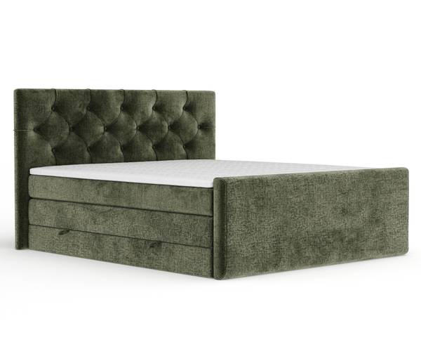 Boxspringbett Hugo Olivgrün - Liegefläche Breite: 180 cm