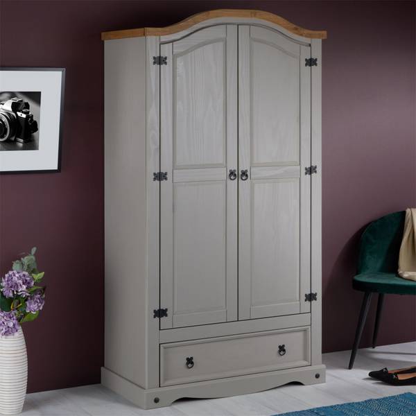 Kleiderschrank RAMON Grau - Kiefer - 100 x 179 x 51 cm