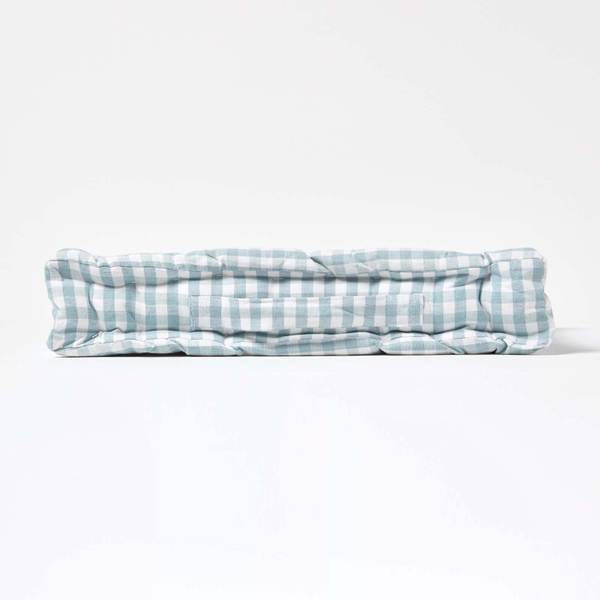 Sitzkissen Stuhlkissen BauernKaro Blau - 40 x 8 x 40 cm