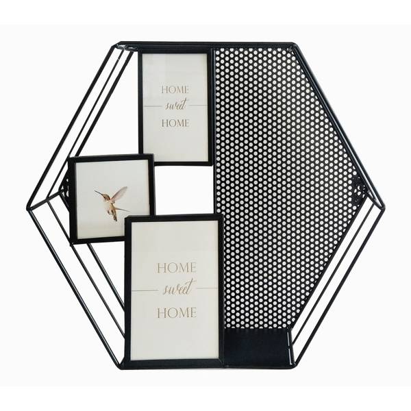 Porte-photos décoration SWEET HOME Noir - Métal - 46 x 40 x 8 cm