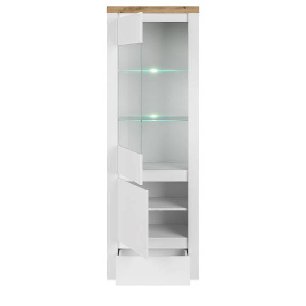 Vitrinenschrank DAMINO Braun - Weiß - ABS - 68 x 202 x 42 cm