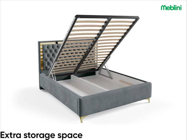 Polsterbett ARONA Dunkelgrau