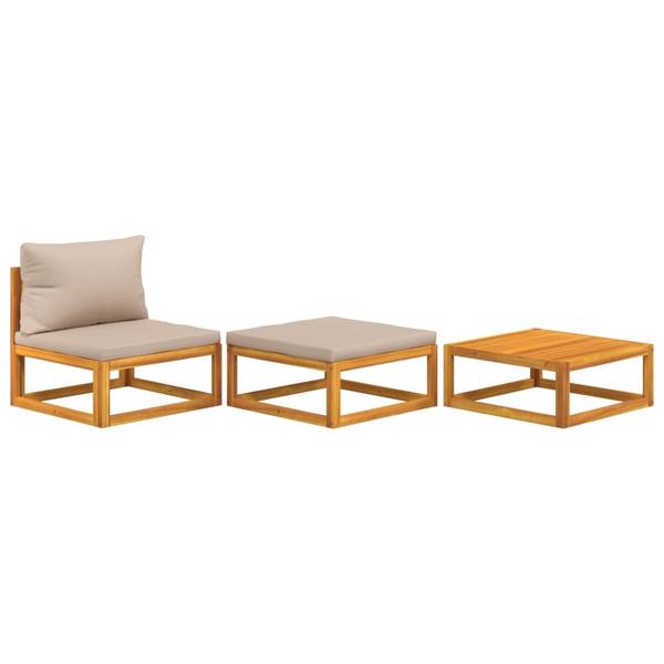 Salon de jardin 3028500-5  (lot de 3) Taupe