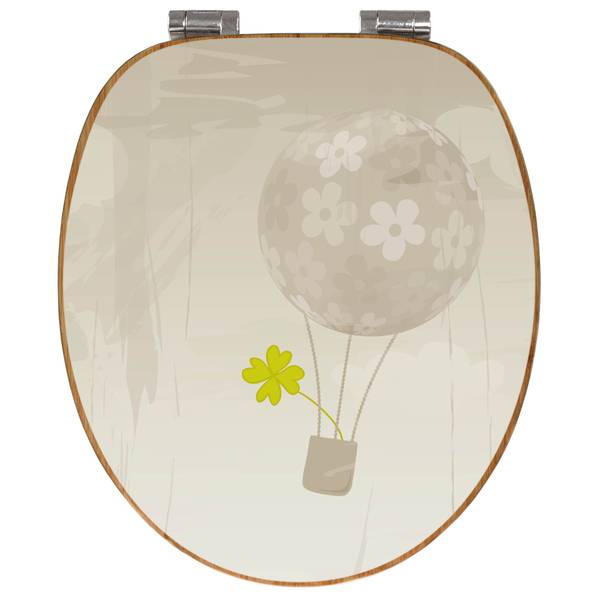 WC-Sitz mit Absenkautomatik Flüchtiges G Bambus - Holzwerkstoff - 38 x 5 x 49 cm