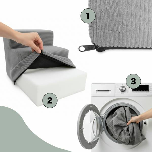 Hundetreppe Cord Grau