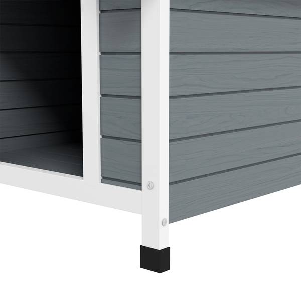 Hundehütte D02-174V00GY Grau - Massivholz - 88 x 82 x 75 cm