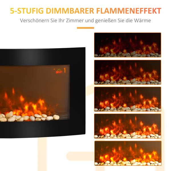 LED Elektrokamin 820-052 Braun - Metall - 13 x 50 x 90 cm
