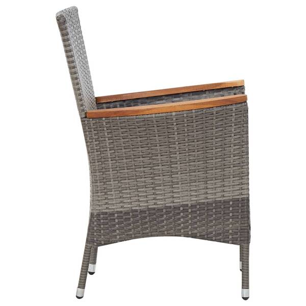 Garten Essgruppe 3002195-4 5-teilig Grau - Polyester - Akazie - Polyethylen - 90 x 75 x 90 cm