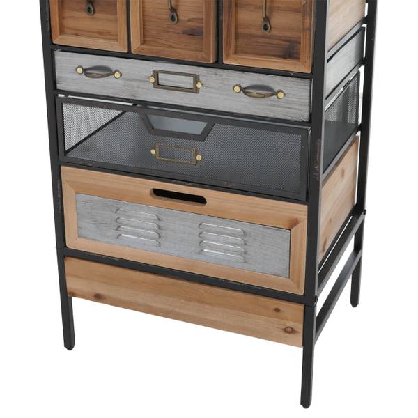Apothekerkommode Q77 Tanne - Eisen - Zink - 46 x 85 x 35 cm