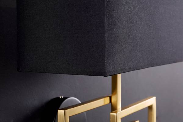 Wandleuchte ATLANTIS Schwarz - Gold - Polyester - 35 x 44 x 20 cm